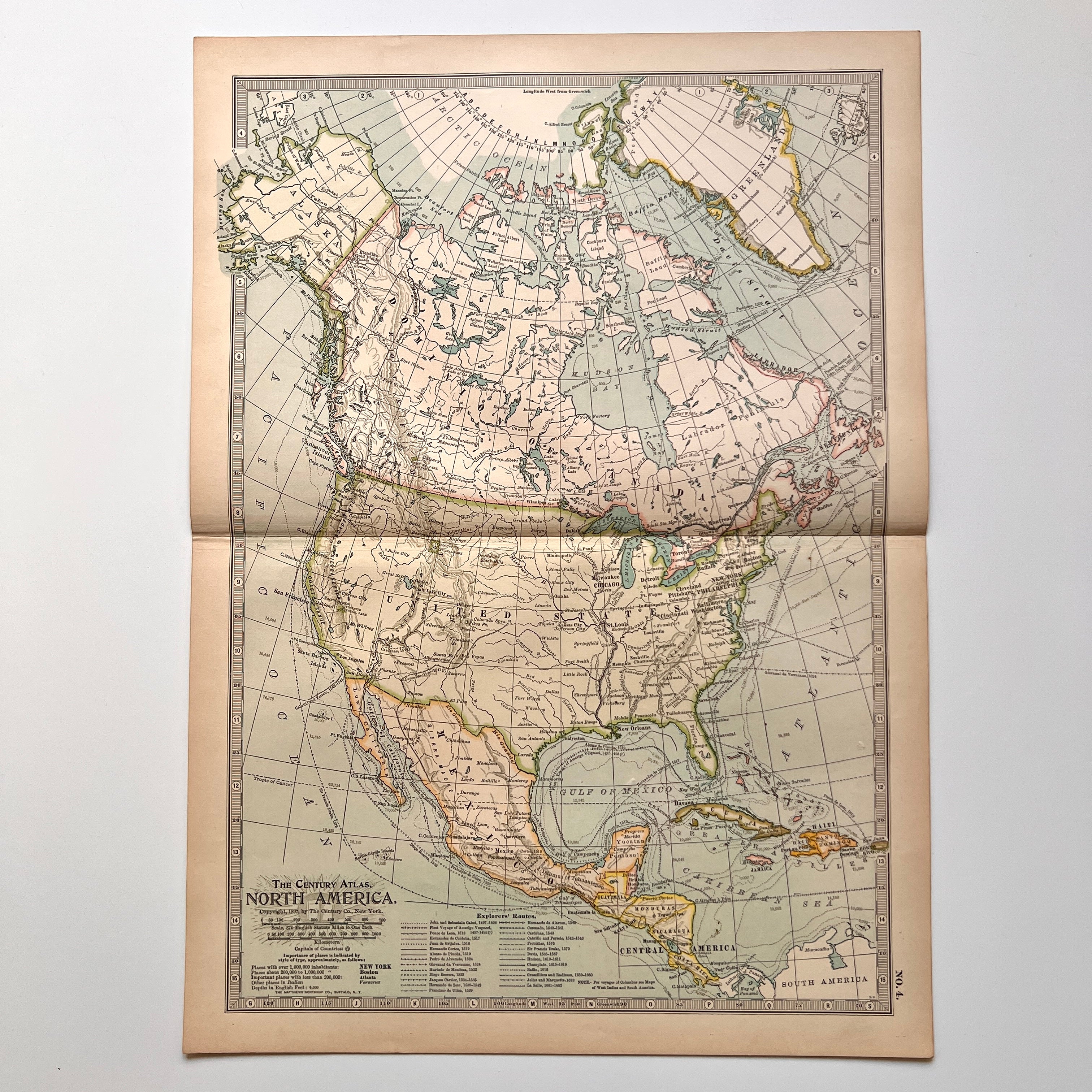 洋画・外国映画 MAPI 1897 - Map of North America – Honey Bee Mill