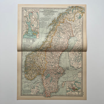 1897 - Map of Norway and Sweden