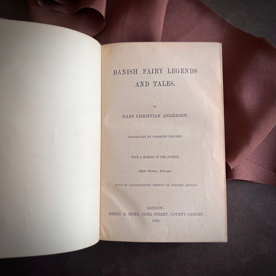 Danish Fairy Legends and Tales by Hans Christian Andersen (1861) | Illustrated | Fine Binding | Marbled Edges | Rare