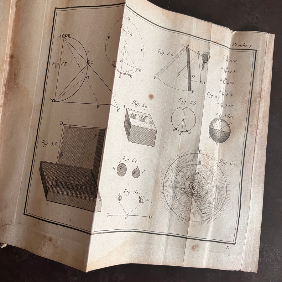1756 Grammaire des Sciences Philosophiques — Vellum-Bound Scientific Encyclopaedia with Newtonian & Copernican Fold-Out Plates