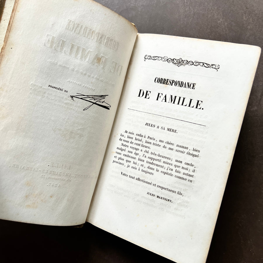 1847 - Correspondance De Famille, French Cartonnage Romantique