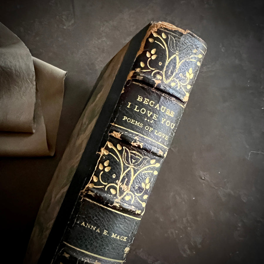 Because I Love You: Poems of Love (First Edition, 1894), Art Nouveau Half-Leather Binding with Verses by Celebrated Poets of Earlier Eras)