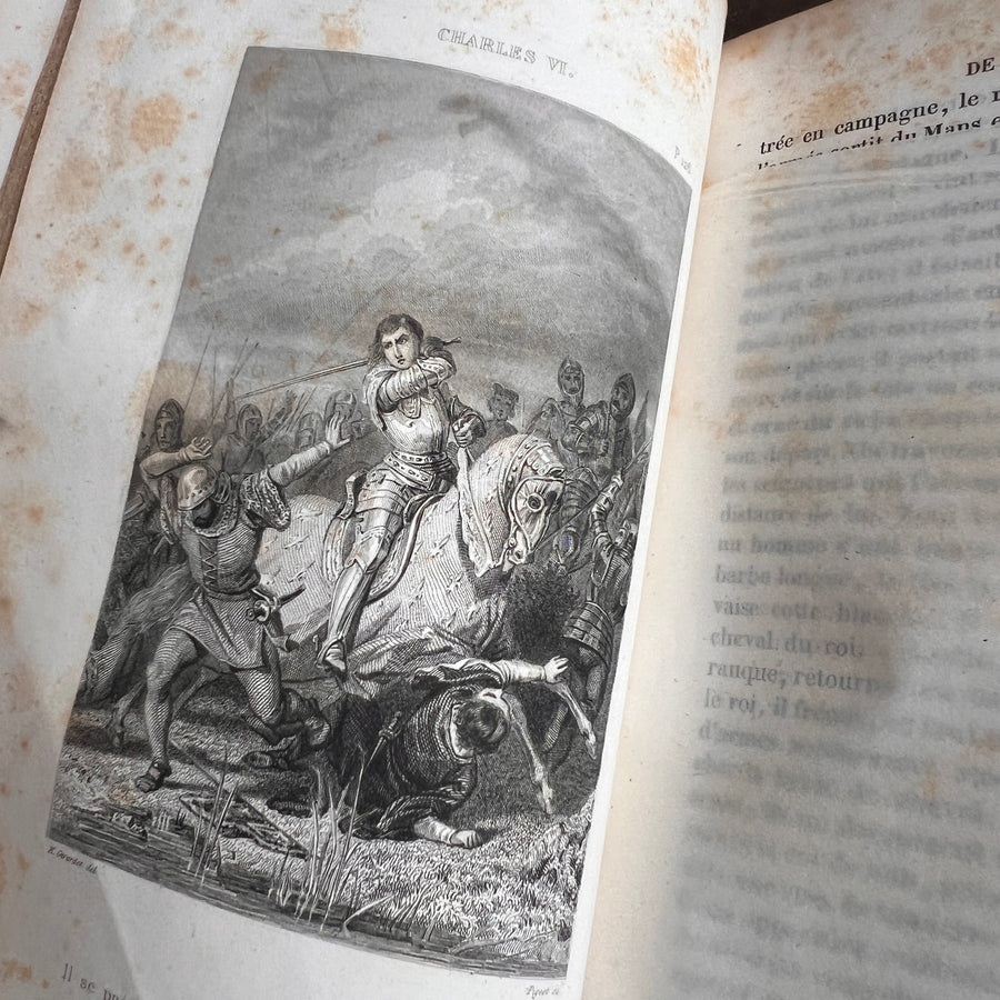 Charles VI: Les Armagnacs et Les Bourguignons by M. Todière | 1848 | Gilt Coat of Arms and Gilt Urn to Boards