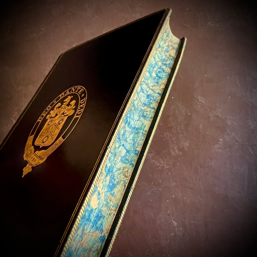 Poetical Works of Alfred Lord Tennyson (1899) — Full Leather Prize Binding, Charterhouse School, Gilt Crest, Marbled Endpapers London: Macmillan and Co. | 1899.