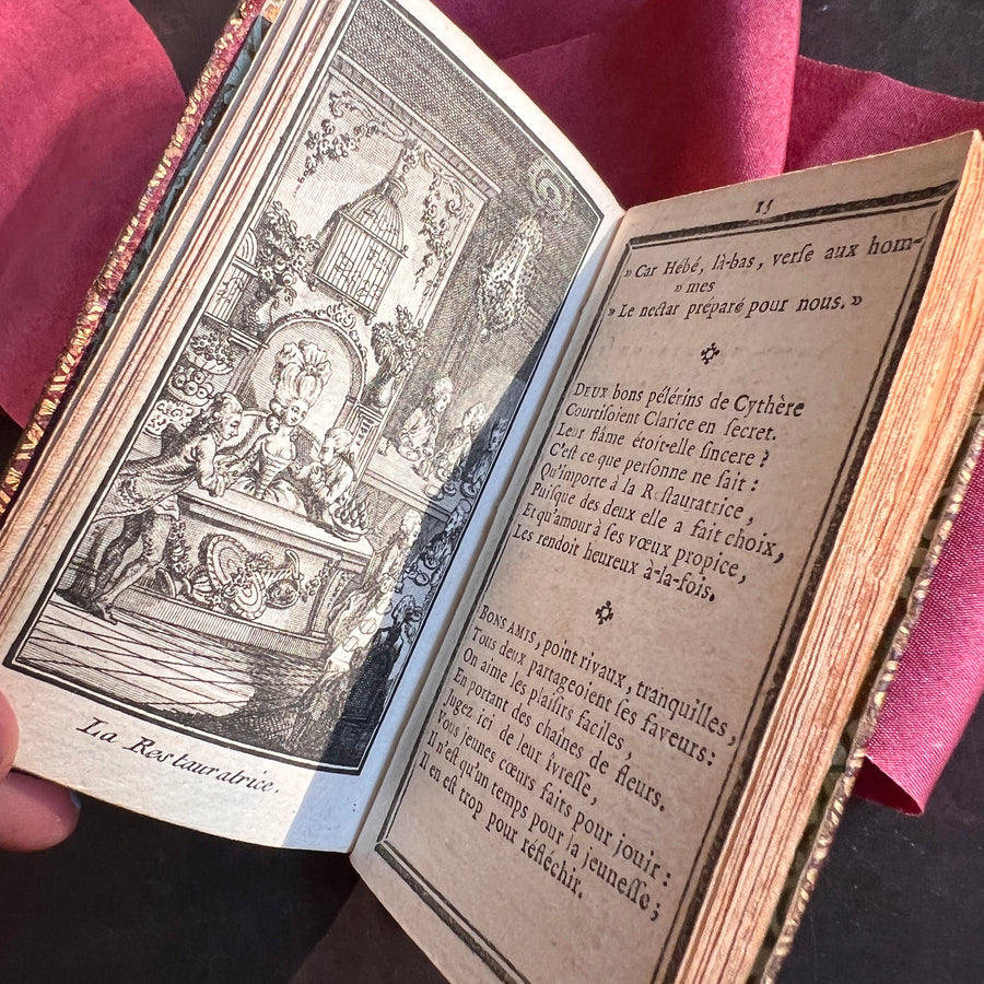 1789 French Royal Almanac – La Marchande d’Étoffes de Soie – Red Moroccan Leather with Gilt Royal Arms of Louis XVI – Pre-French Revolut