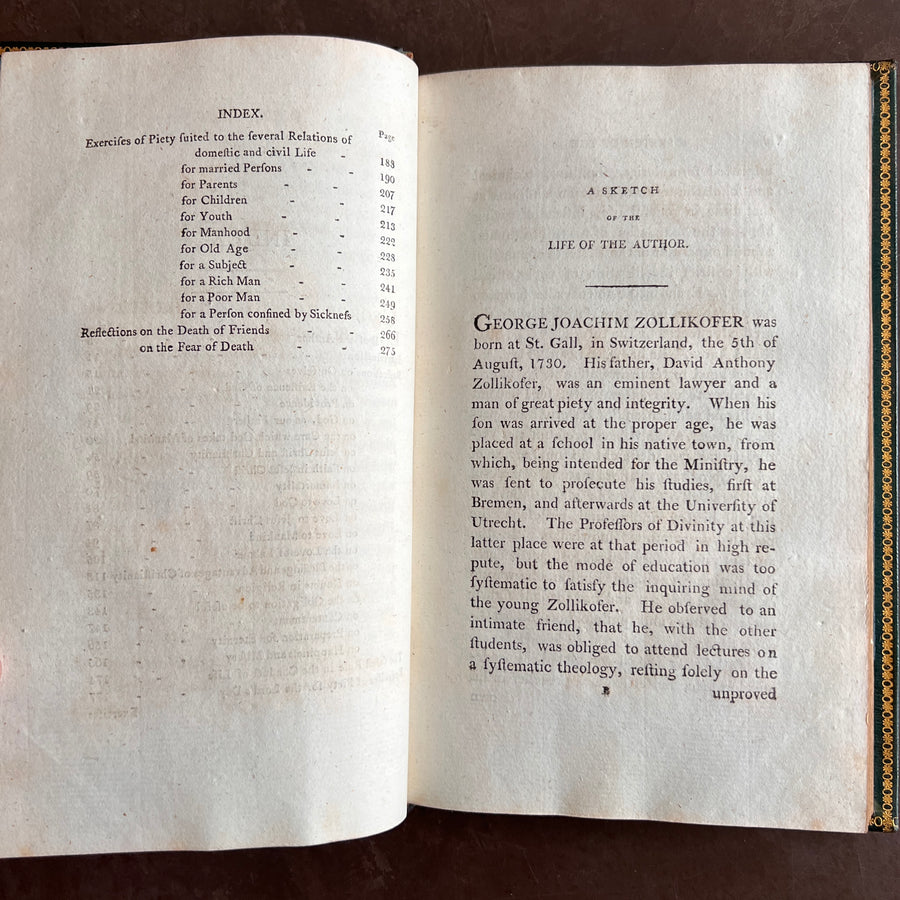 Exercises of Piety by G.J. Zollikofer | Presentation Copy, 1805 | Royal Provenance; Inscribed by Princess Amelia(youngest child of King George III and Queen Charlotte)