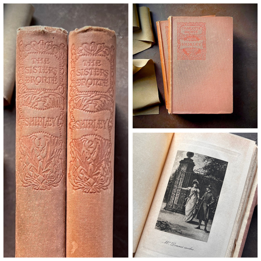 1893 Shirley by Charlotte Brontë — 2-Volume Illustrated Set | J.M. Dent & Co., Gilt Top Edges, Deckled Edges