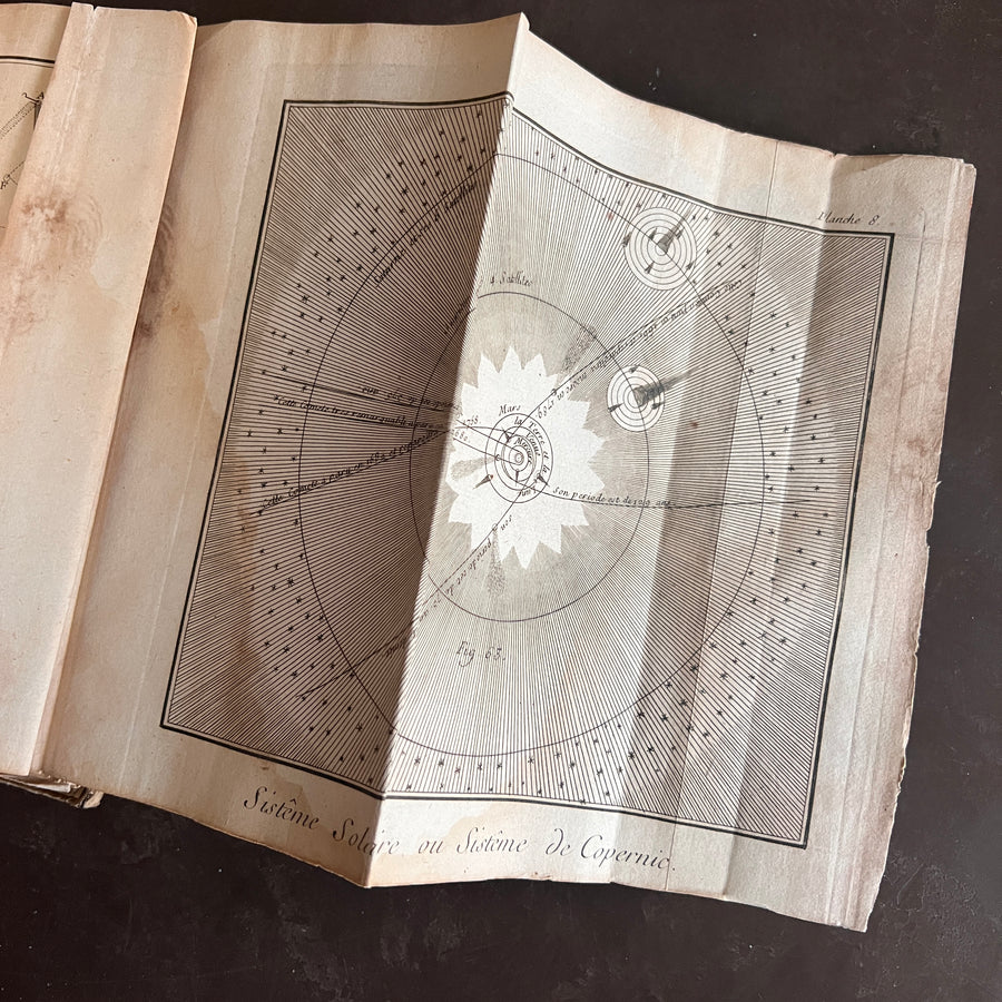 1756 Grammaire des Sciences Philosophiques — Vellum-Bound Scientific Encyclopaedia with Newtonian & Copernican Fold-Out Plates