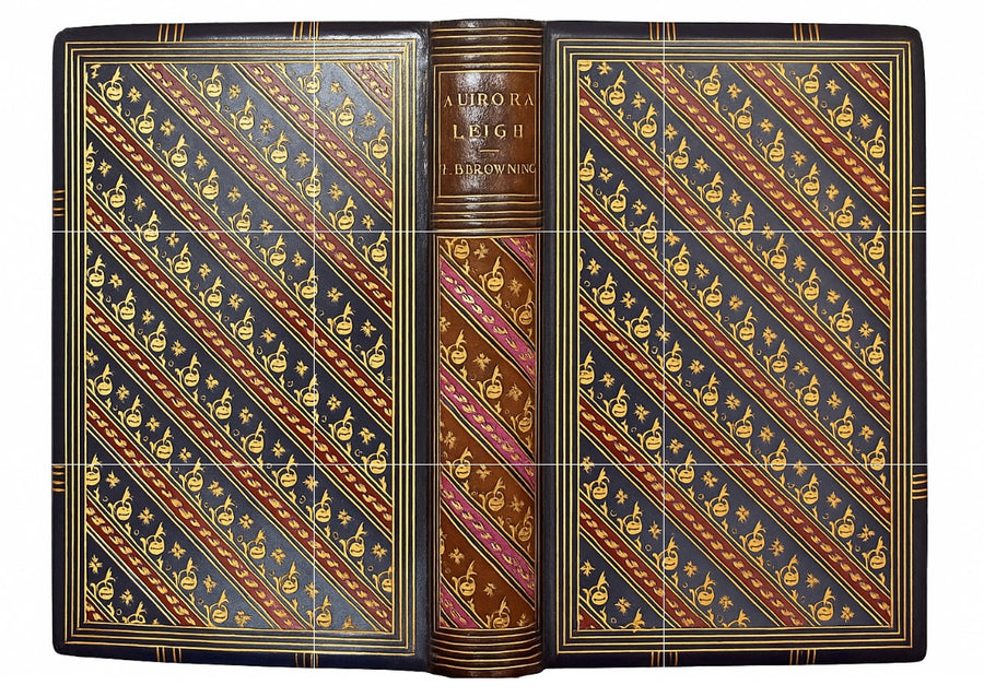 Aurora Leigh by Elizabeth Barrett Browning (1870) – Fine Birdsall & Son Binding, Full Gilt & Marbled Endpapers, Rare