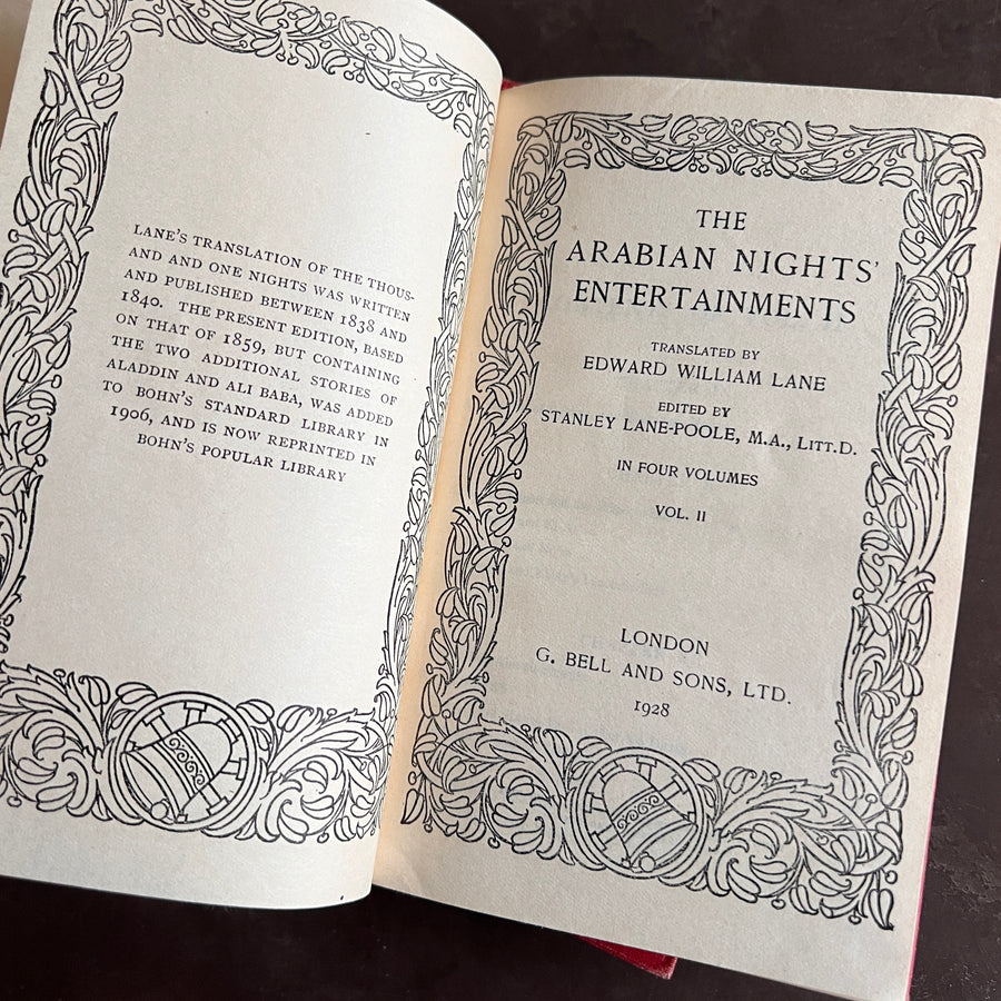 The Arabian Nights’ Entertainment - 2 Volume Set (Bohn’s Popular Library, 1925 & 1928)