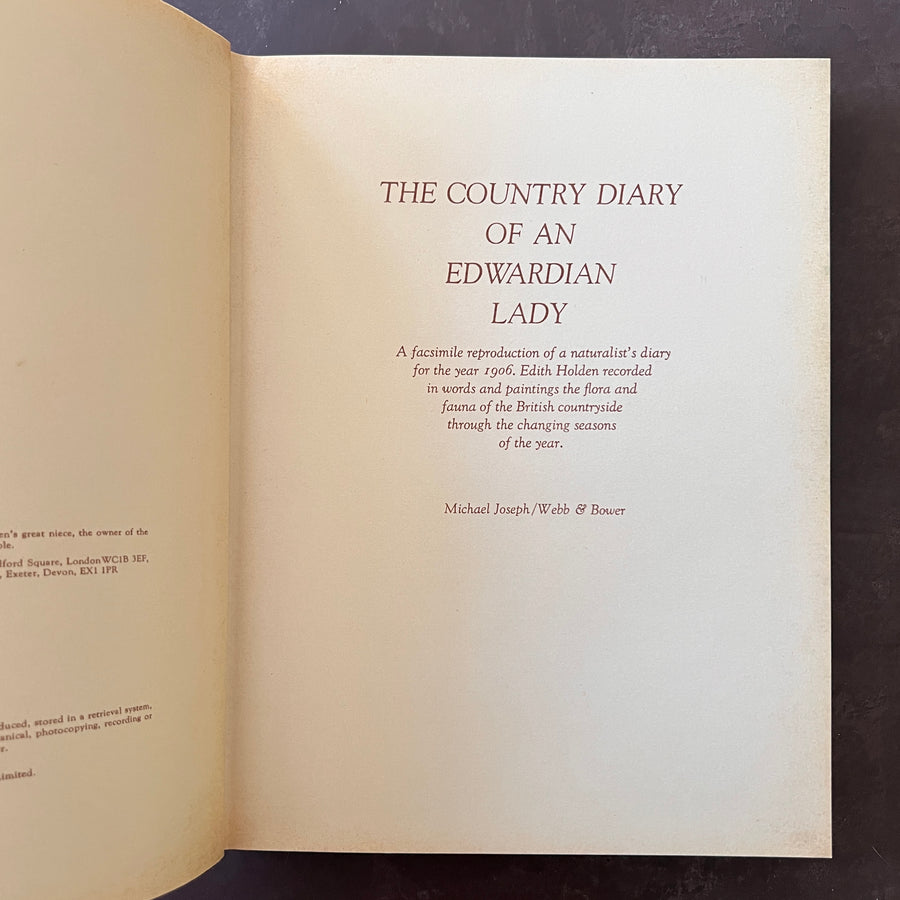 The Country Diary of An Edwardian Lady by Edith Holden, (1979) | Illustrated Nature Diary