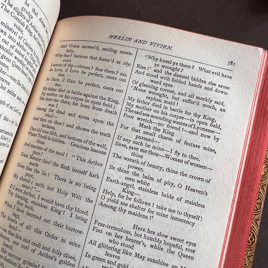 Poetical Works of Alfred Lord Tennyson — The Albion Edition (1902) | Fine Tree Calf Binding with Gilt & Marbled Endpapers