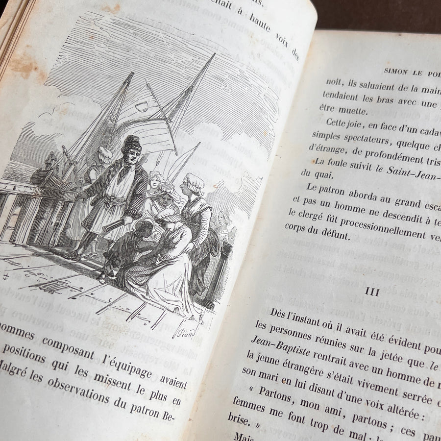 Simon le Polletais: Esquisses de Moeurs Maritimes | 1856 Third Edition | Gilt-Decorated Pride Binding