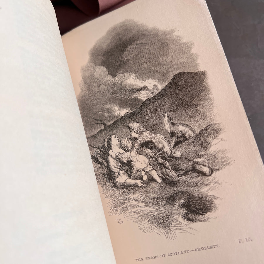 The Poetical Works of Goldsmith, Smollett, Johnson, and Shenstone (1853) — Fine Binding, Full Leather, Gilt Gauffering, Illustrated