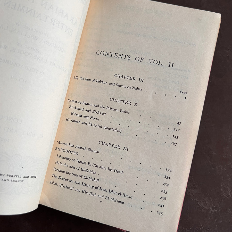 The Arabian Nights’ Entertainment - 2 Volume Set (Bohn’s Popular Library, 1925 & 1928)