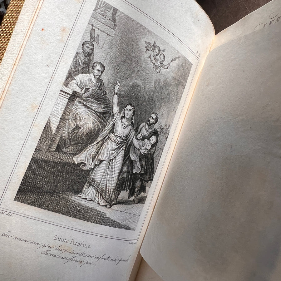 1847 Les Jeunes Martyrs de la Foi Chrétienne | 1847 |Cartonnage Romantique in Gilt and Blue, Matching Boards