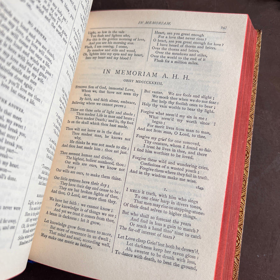 Poetical Works of Alfred Lord Tennyson — The Albion Edition (1902) | Fine Tree Calf Binding with Gilt & Marbled Endpapers