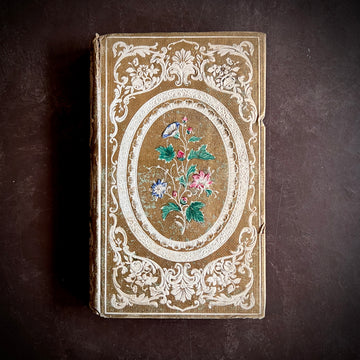 Henri de Lusignan ou L’Anneau de Richard Coeur-de-Lion (1852) | Ornate Cartonnage Romantique Binding with Hand-Colored Floral Design