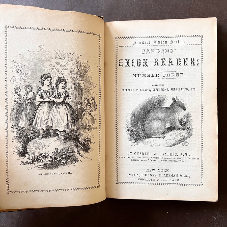 1862 - Sander’s Union Reader: Number Three Containing Exercises in Reading, Definitions, Articulation, Etc.