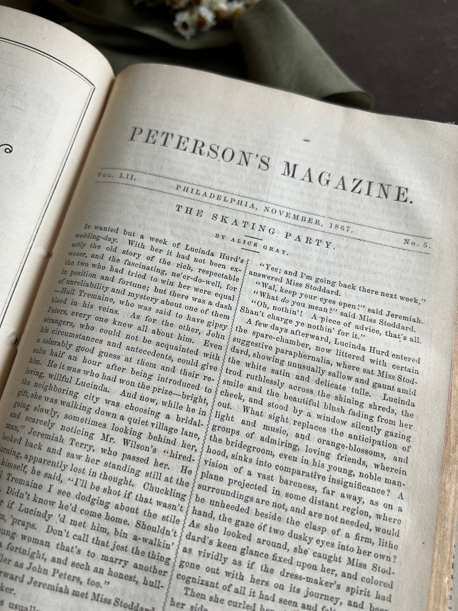 Peterson’s Magazine – 1867 Illustrated Annual Volume | Engravings, Fashion Plates, Needlework Patterns & Sheet Music