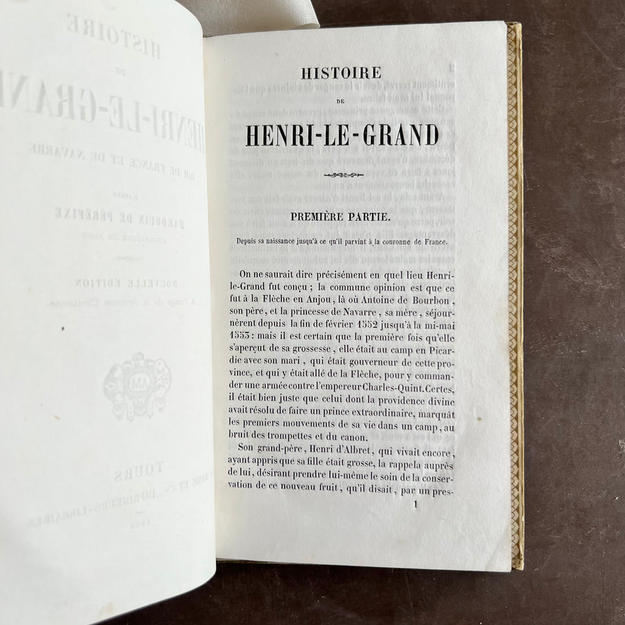 1850 - Histoire De Henri-Le-Grand (History of Henri-Le-Grand King of France)