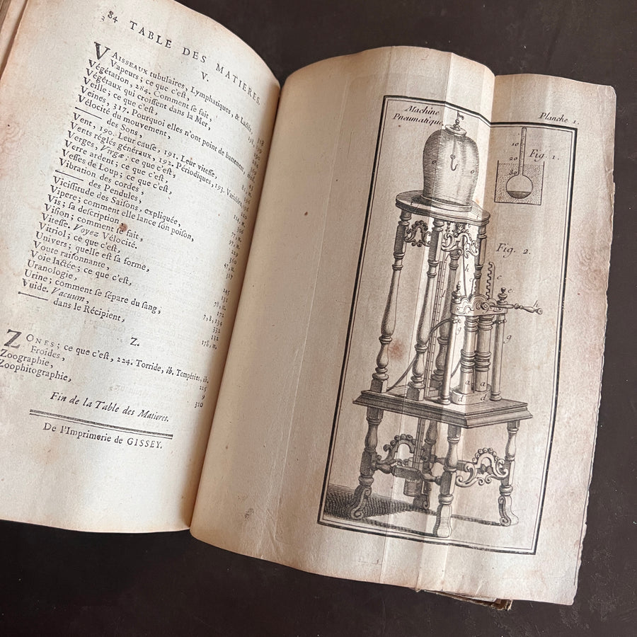 1756 Grammaire des Sciences Philosophiques — Vellum-Bound Scientific Encyclopaedia with Newtonian & Copernican Fold-Out Plates