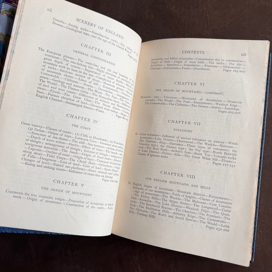 1912 The Scenery of England by Lord Avebury – Fine Prize Binding in Blue Morocco | Geology, Rivers, Volcanoes, and Landscapes of England