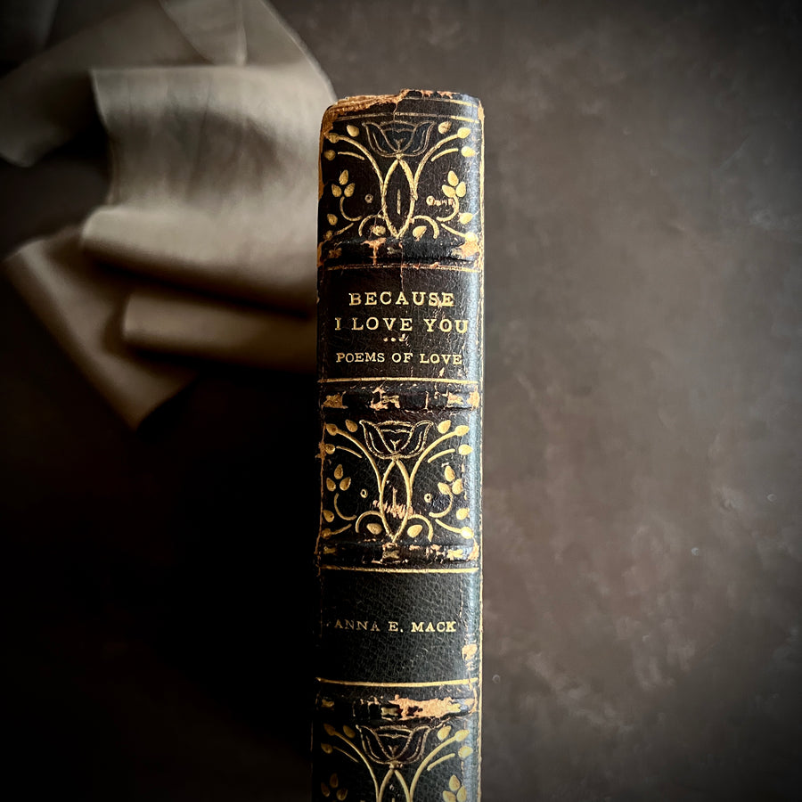 Because I Love You: Poems of Love (First Edition, 1894), Art Nouveau Half-Leather Binding with Verses by Celebrated Poets of Earlier Eras)