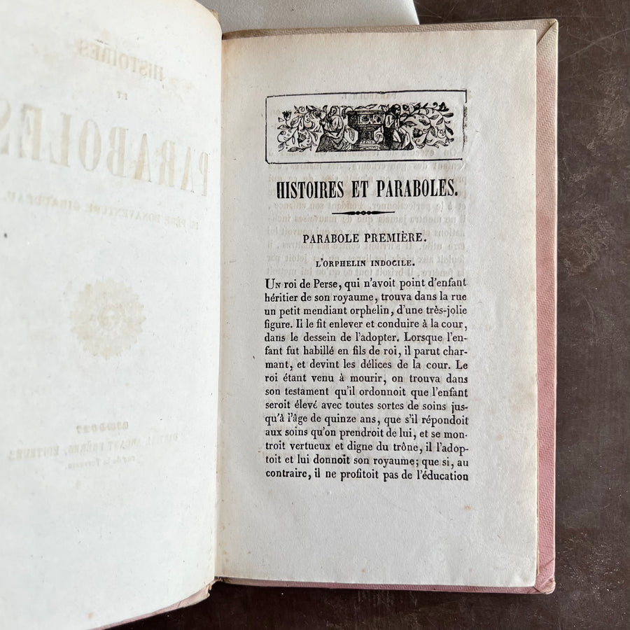 c.1850s - Histories Et Paraboles (Stories and Parables), French Cartonnage Romantique