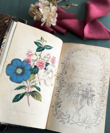 The Floricultural Cabinet and Florist’s Magazine | Fine Binding — Volume for 1842 | Hand-Colored Botanical Plates