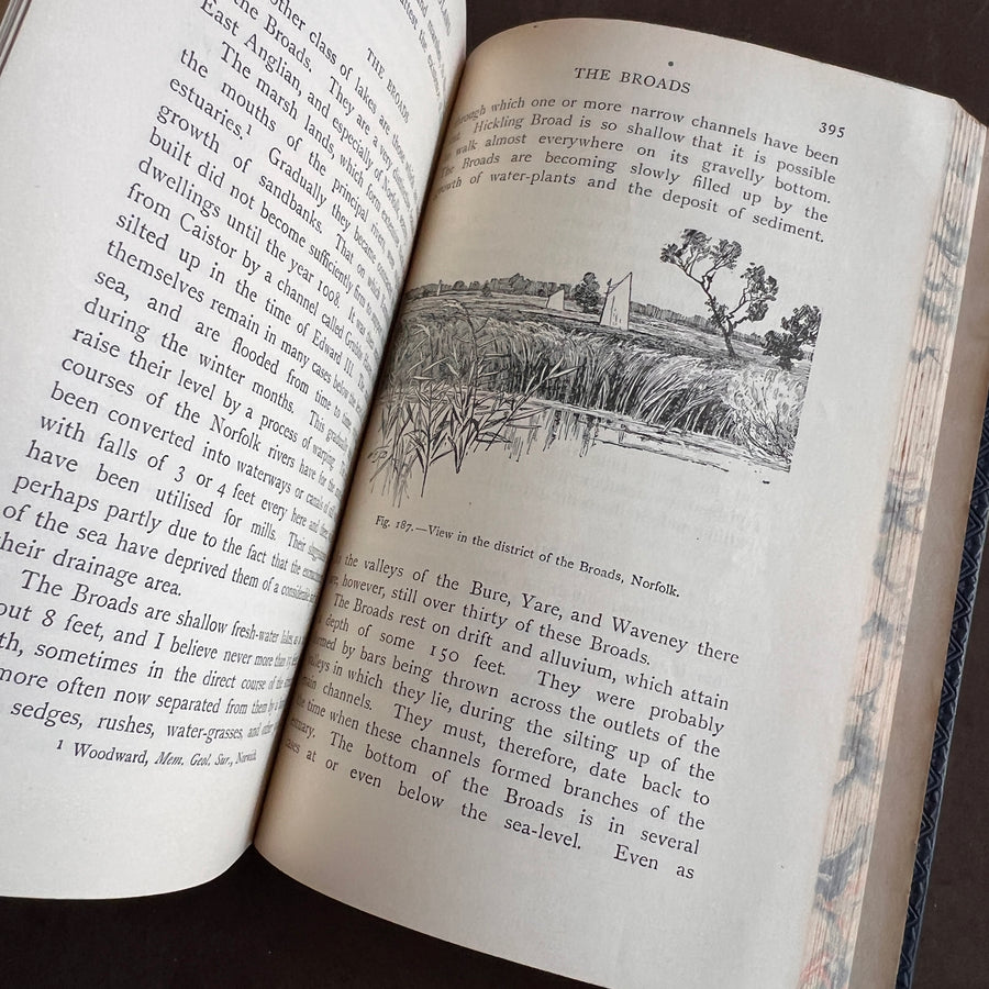 1912 The Scenery of England by Lord Avebury – Fine Prize Binding in Blue Morocco | Geology, Rivers, Volcanoes, and Landscapes of England