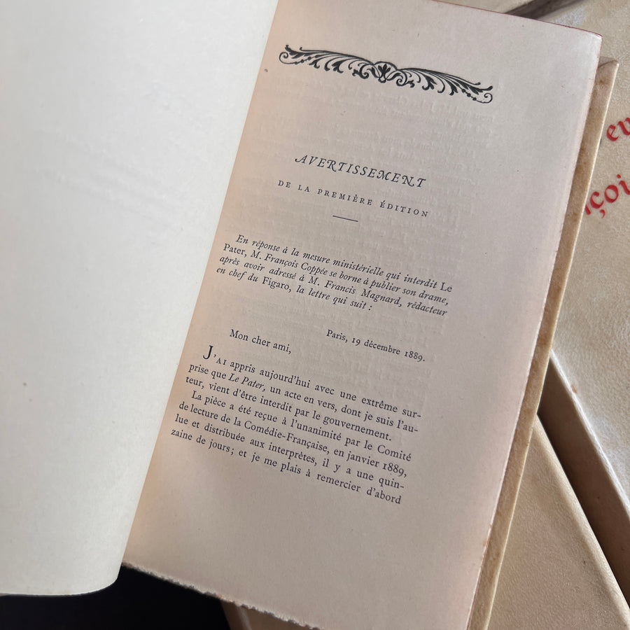 Œuvres de François Coppée | Complete 5-Volume Set in Full Vellum, Limited Edition | 1898