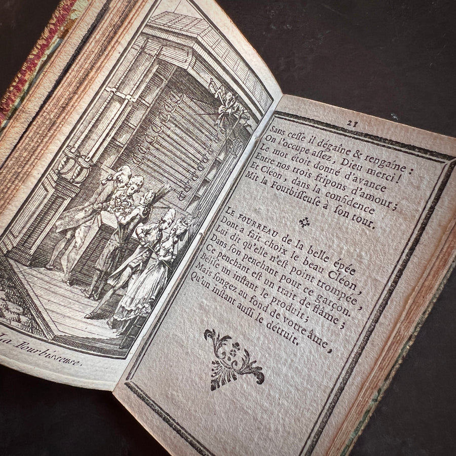 1789 French Royal Almanac – La Marchande d’Étoffes de Soie – Red Moroccan Leather with Gilt Royal Arms of Louis XVI – Pre-French Revolut