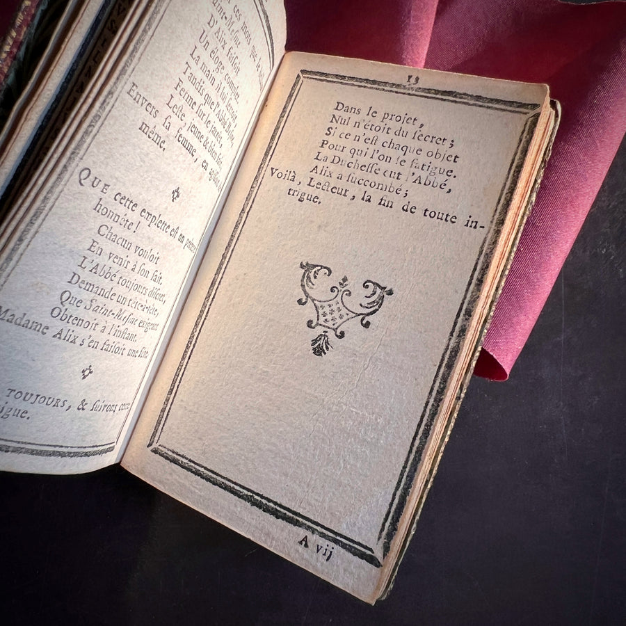 1789 French Royal Almanac – La Marchande d’Étoffes de Soie – Red Moroccan Leather with Gilt Royal Arms of Louis XVI – Pre-French Revolut