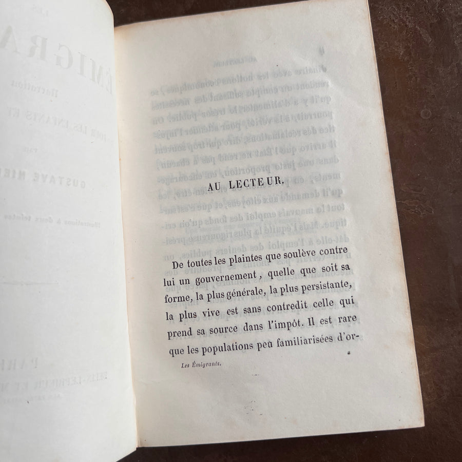 Les Émigrants – Gustave Nieritz | Illustrated | c.1840s-1850s | Gilt Architectural Motif and Gilt Urn to Boards