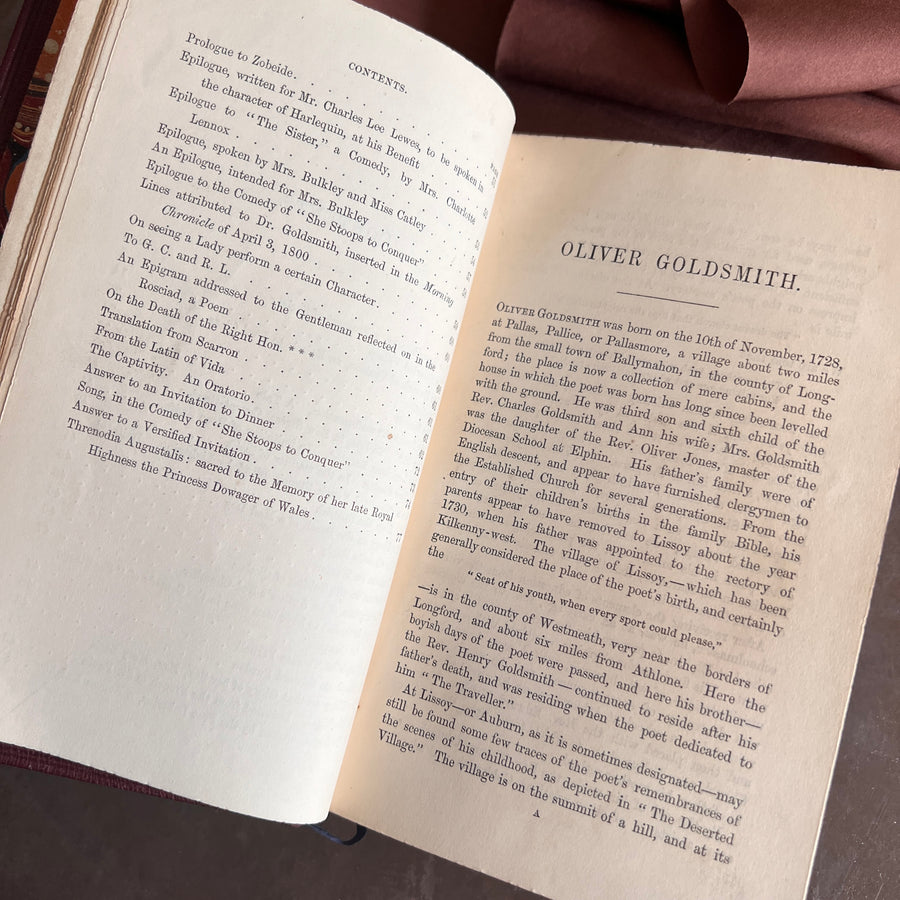 The Poetical Works of Goldsmith, Smollett, Johnson, and Shenstone (1853) — Fine Binding, Full Leather, Gilt Gauffering, Illustrated