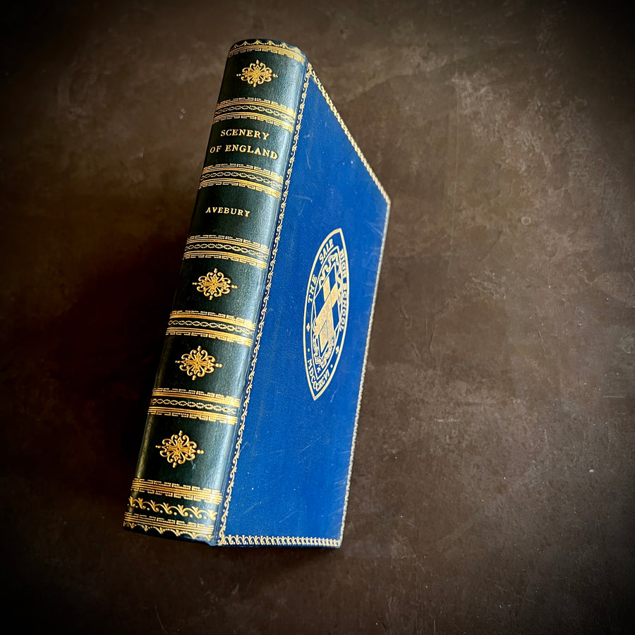 1912 The Scenery of England by Lord Avebury – Fine Prize Binding in Blue Morocco | Geology, Rivers, Volcanoes, and Landscapes of England