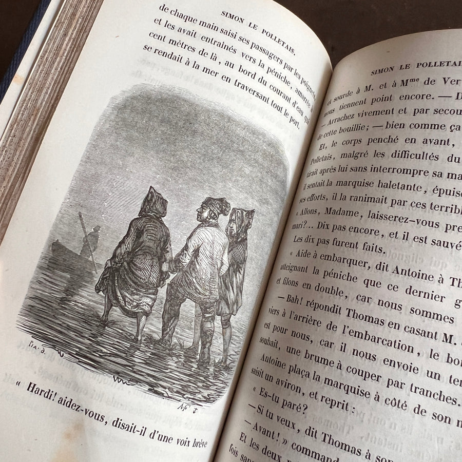 Simon le Polletais by H. de Chavannes de la Giraudière | Cartonnage Romantique with Gilt Wreath & Ship Motif –| 1856