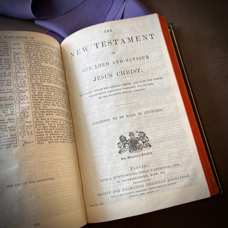The Holy Bible — King George V Coronation Edition (1911) | Fine Leather Royal Presentation Binding | Eyre & Spottiswode