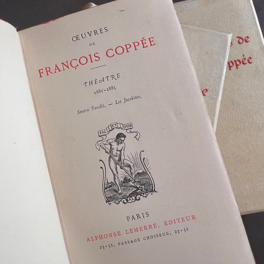 Œuvres de François Coppée | Complete 5-Volume Set in Full Vellum, Limited Edition | 1898