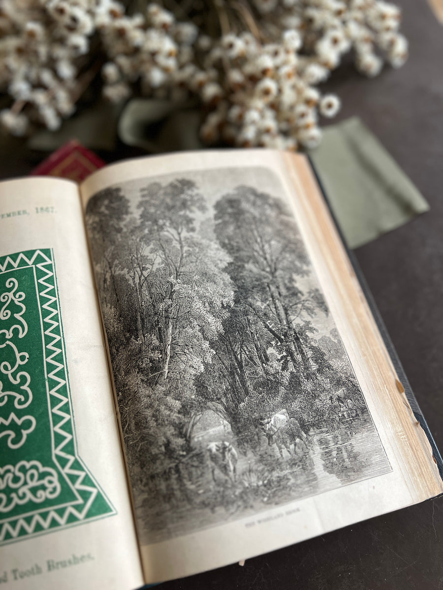 Peterson’s Magazine – 1867 Illustrated Annual Volume | Engravings, Fashion Plates, Needlework Patterns & Sheet Music