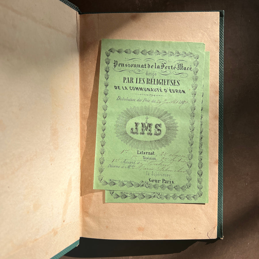 Anecdotes Chrétiennes (Christian Anecdotes) by L’Abbé Reyre, c.1860 —  Teal French Cartonnage Binding