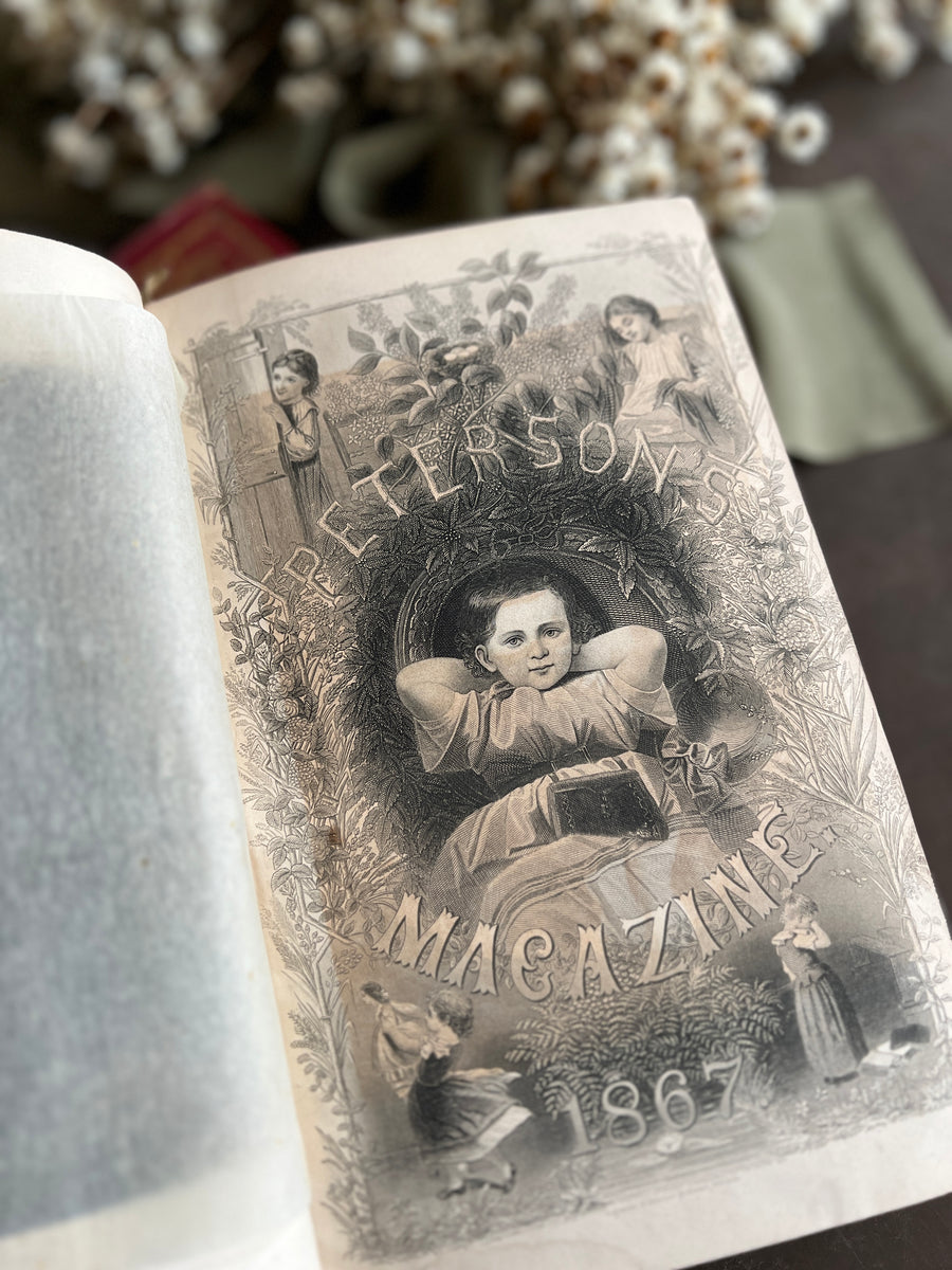 Peterson’s Magazine – 1867 Illustrated Annual Volume | Engravings, Fashion Plates, Needlework Patterns & Sheet Music