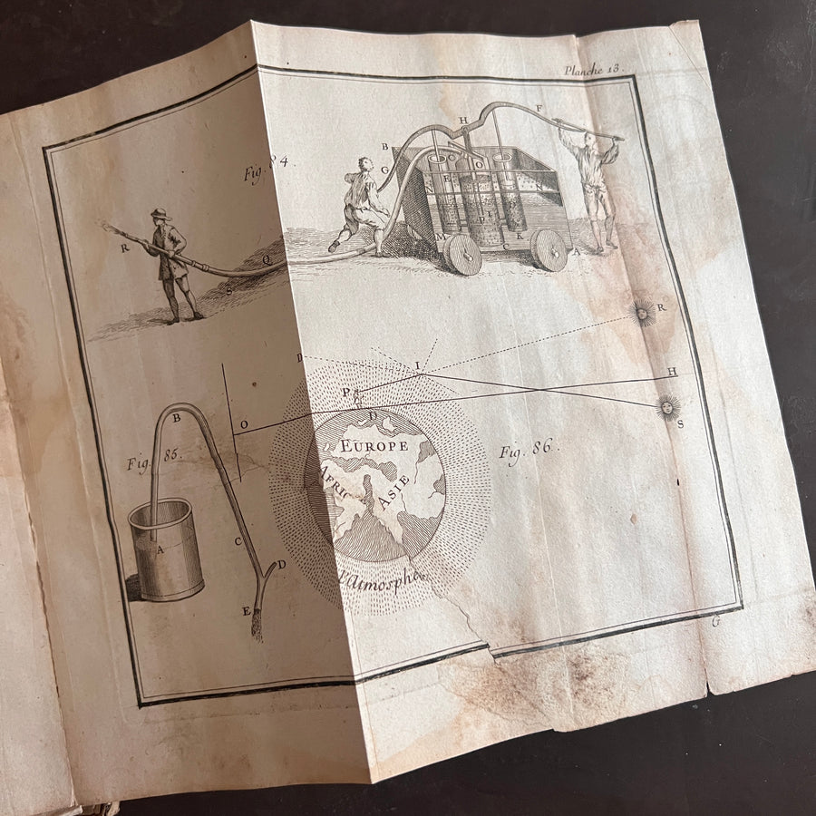 1756 Grammaire des Sciences Philosophiques — Vellum-Bound Scientific Encyclopaedia with Newtonian & Copernican Fold-Out Plates