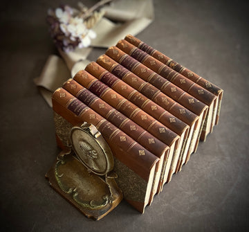 The Works of Charlotte Brontë, Complete 8-Volume Set — White, Stokes & Allen / Frederick A. Stokes, New York, 1880s | Half Leather Fine Bindings