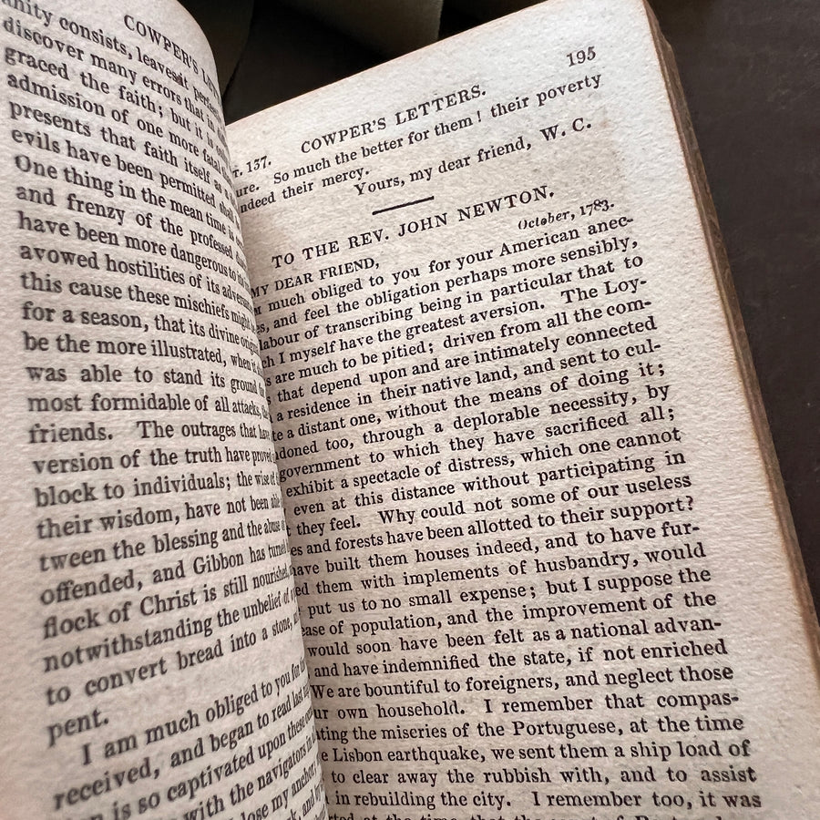 The Letters of the Late William Cowper, Esq. to His Friends | Regency Full Calf Gilt Binding | London, 1820 | Small Octavo