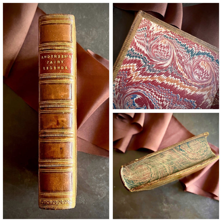 Danish Fairy Legends and Tales by Hans Christian Andersen (1861) | Illustrated | Fine Binding | Marbled Edges | Rare