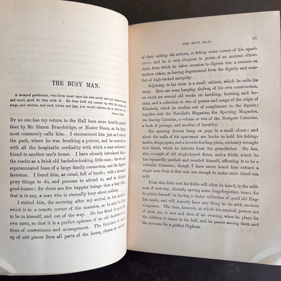 1869 - Washington Irving’s- Bracebridge Hall. Or The Humorists. A Medley, By Geoffrey Crayon, Gent