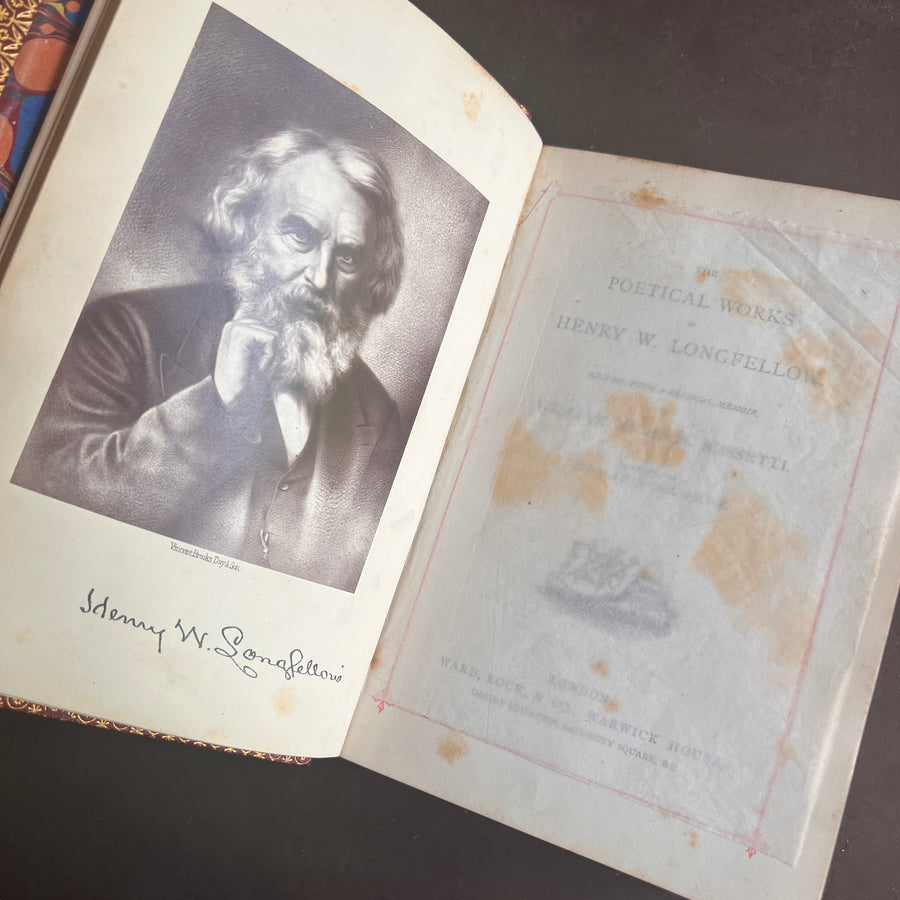The Poetical Works of Henry Wadsworth Longfellow | c.1880 Fine Leather Binding | Illustrated