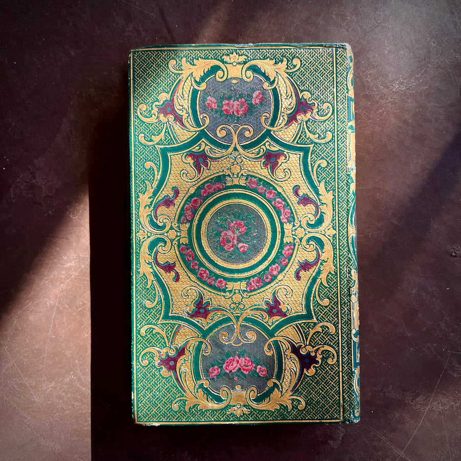 Histoire des Templiers by J.-J.-E. Roy | 1848 | Cartonnage Romantique in Gilt, Green, and Floral Design